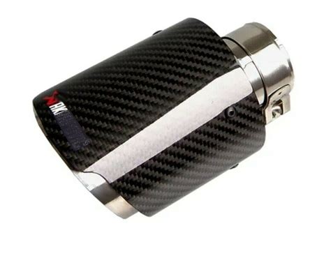 Embout Echappement Pour Akrapovic Carbone Noir Brillant Tube Chrome