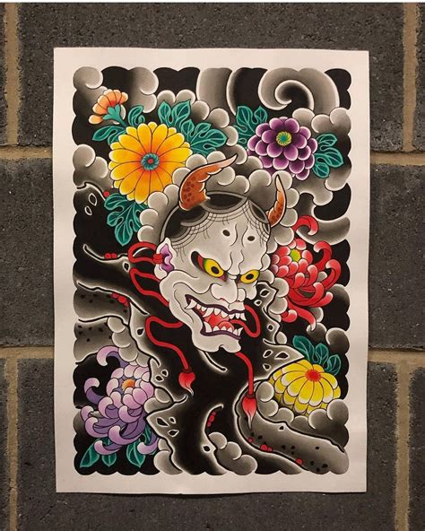 Irezumi Culture Tattoo Tr N Instagram Hannya Mask Kiku Art Design