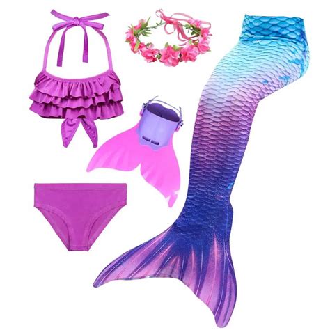 Kids Children Mermaid Tails for Swimming Mermaid tail with Monofin ...