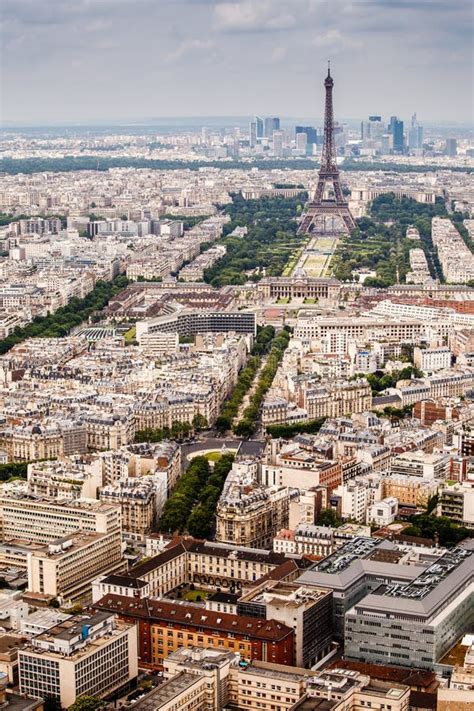 Aerial View On Champs De Mars And Eiffel Tower Stock Photo Image Of