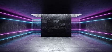 Elegant Sci Fi Modern Futuristic Alien Empty Grunge Concrete Room With