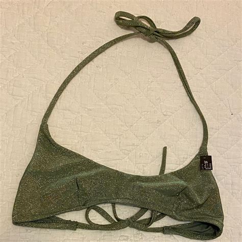 Sparkly Olive Green Bikini Set From Etam Tried On Depop