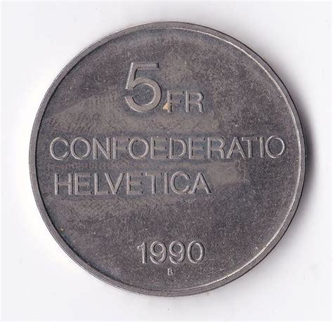 5 Franc Confoederatio Helvetica 1990 B Gottfried Keller Kaufen Auf