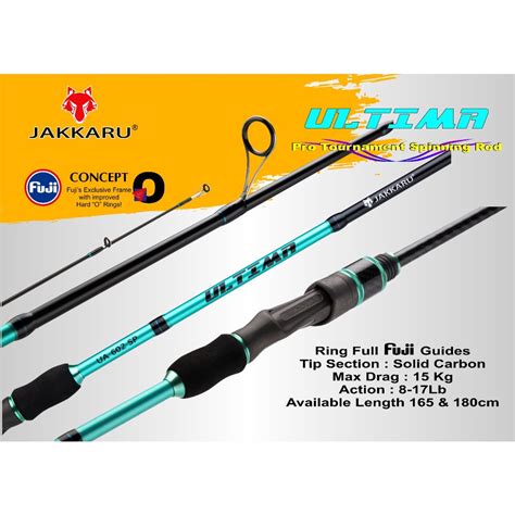 Jual New Joran Spinning JAKKARU ULTIMA SOLID CARBON RING ALL FUJI 180Cm