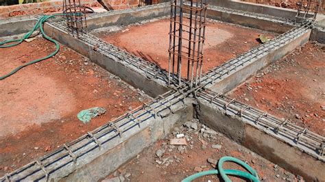 Half Concrete Basement Plinth Beam With Column Rod Details Youtube