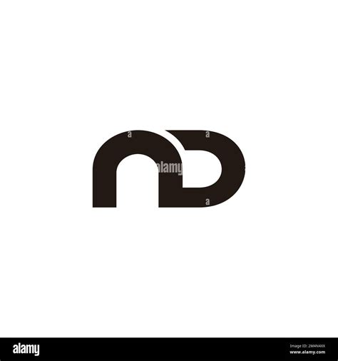 Letter Nd Simple Loop Curves Geometric Logo Vector Stock Vector Image