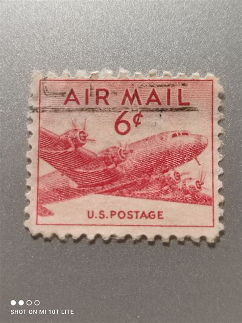 US Postage Stamp Postage 6 Cent Air Mail Stamped Etsy