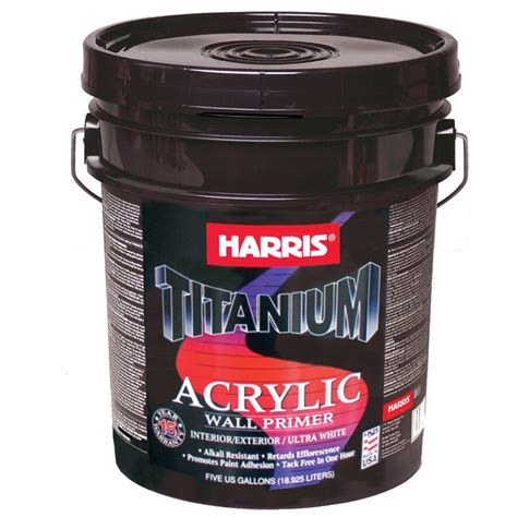 Harris Titanium 5 Gal Acrylic Ultra White Wall Primer 39152 The Home