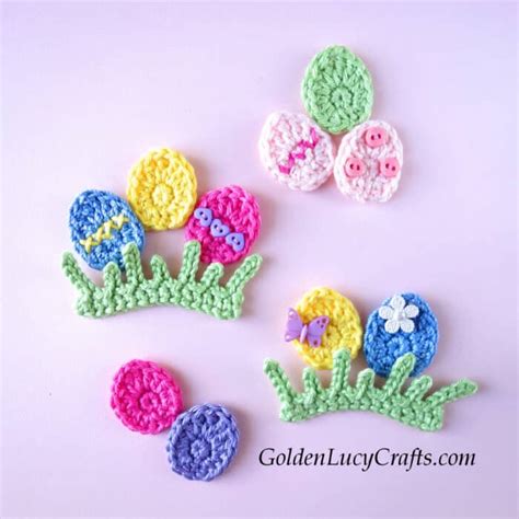 Easter Egg Applique Free Crochet Pattern Goldenlucycrafts