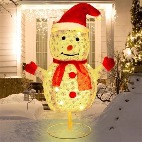 Productworks 32 Inch Pre Lit Candy Cane Lane Snowman