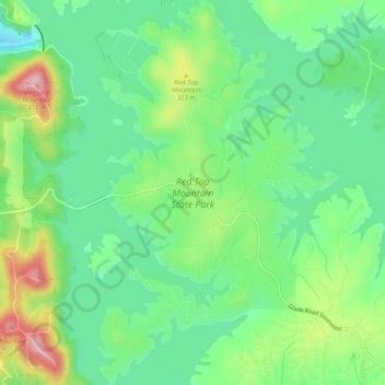 Red Top Mountain State Park topographic map, elevation, terrain