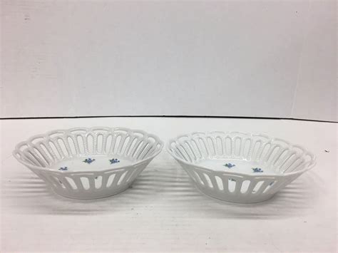 Vintage Lichte Fine China 6 1 2 Round Decorative Bowls W Scalloped