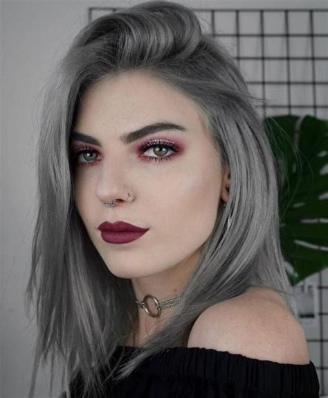 24 Dyed Hairstyles You Need To Try Grey Hair Dye Grey Hair Color Dark Grey Hair