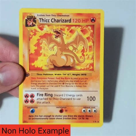 Thicc Charizard Holographic Custom Made Pokemon Card Etsy UK