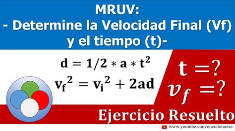 CinemÁtica Determine La Velocidad Final Y El Tiempo Dada La