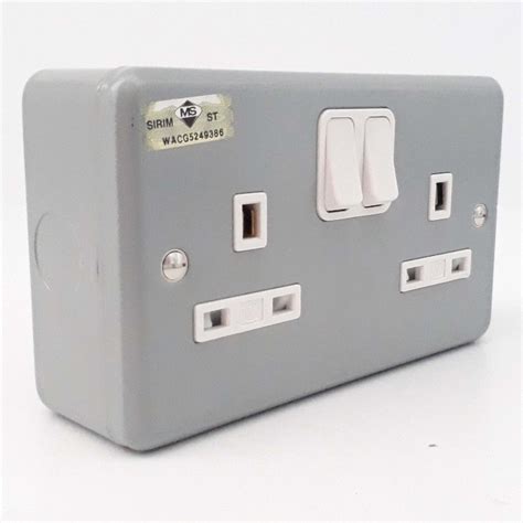 Solid Heavy Duty Mk Gang Metal Clad A Switch Plug Socket Outlet For