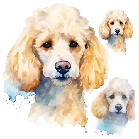 Premium Photo | Watercolor of a poodle dog