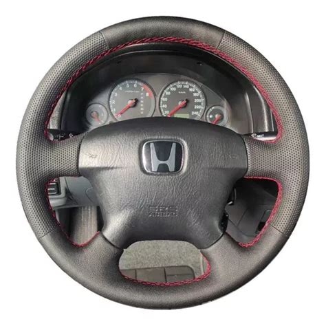 Capa De Volante Costurada Premium Civic 01 A 06 L Vermelha