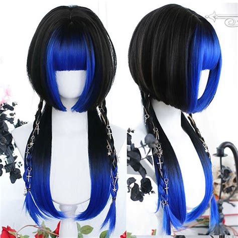 Synthetic Wigs Houyan Long Straight Hair Synthetic Wig Girl Liu Hai