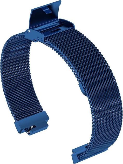 By Qubix Fitbit Inspire Milanese Bandje Met Gesp Large Blauw Bol