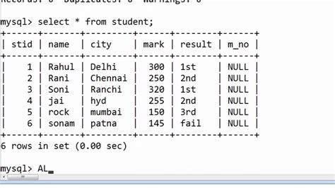 Mysql Alter Table