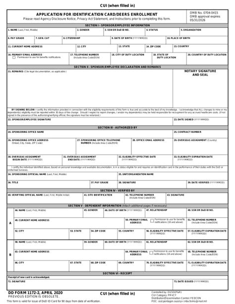 Free Form Dd 1172 2 Pdf Eforms