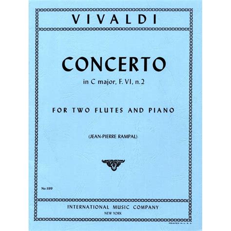 VIVALDI Concerto In C Major Rv 533 2 Flutes Piano Partition