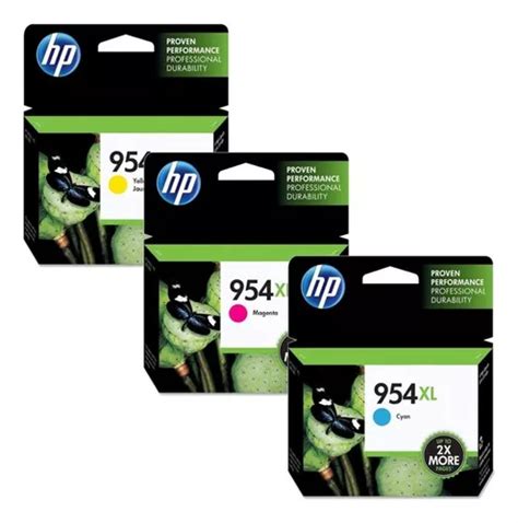 Pack 3 Tintas Hp 954xl Originales Colores Alto Rendimiento Cuotas Sin Interés