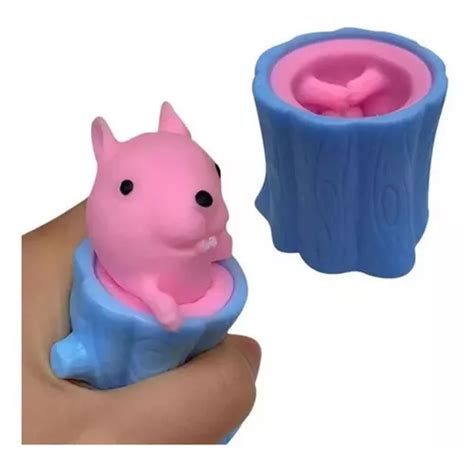 Squishy Fidget Toy Anti Stress Esquilo Rosa Retorno Lento Mercadolivre