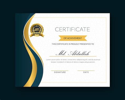 Modern Creative And Elegant Certificate Design Template Ai Generated Psd