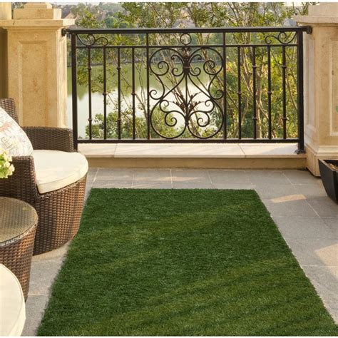 Ottomanson Garden Grass Collection 2 Ft X 5 Ft Artificial Grass