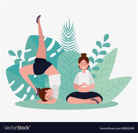 Women Practice Yoga Relaxation Pose Royalty Free Vector