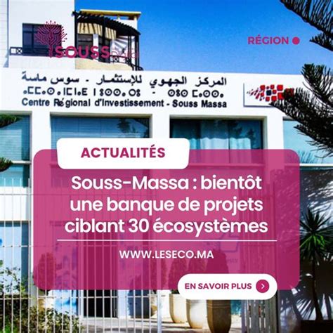 Souss Massa Bient T Une Banque De Projets Ciblant Cosyst Mes