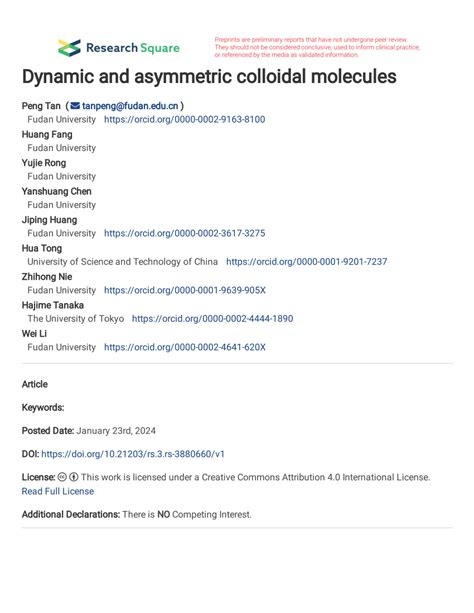 PDF Dynamic And Asymmetric Colloidal Molecules