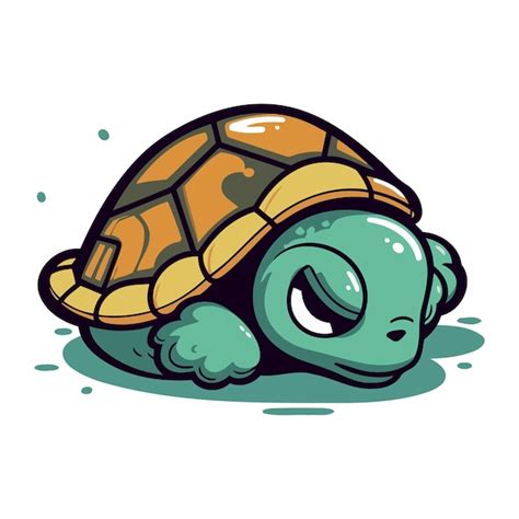 Ilustraci N Vectorial De Una Linda Tortuga De Dibujos Animados Aislada