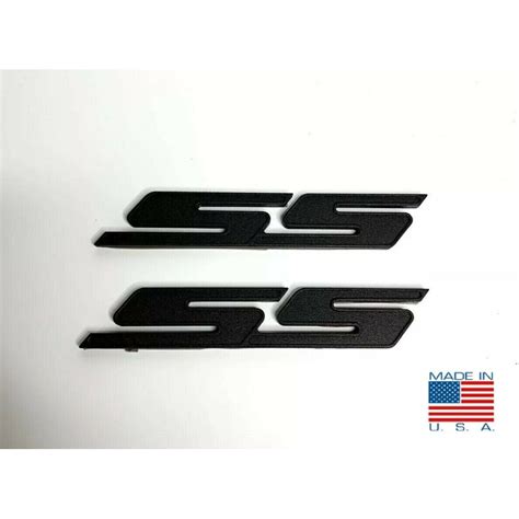 Pair Of Chevrolet Camaro Ss Side Emblems Black Billet