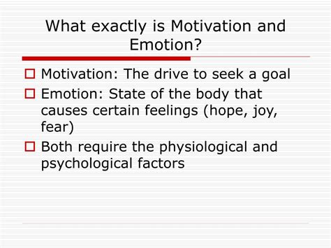 Ppt Chapter 5 Motivation And Emotion Powerpoint Presentation Free