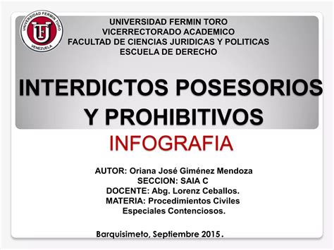 Interdictos Posesorios Y Prohibitivos Ppt