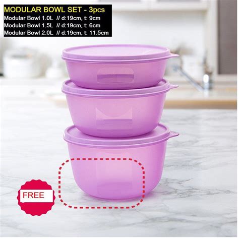 Modular Bowl Set Tupperware Shopee Malaysia