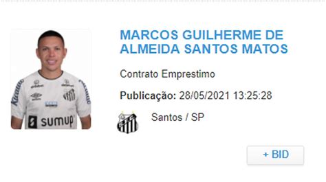 Marcos Guilherme é registrado no BID e poderá estrear pelo Santos