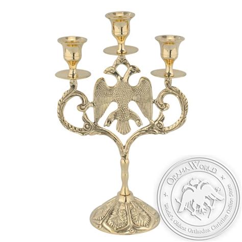 Byzantine Brass Holy Table Candlestick