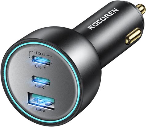 Ugreen W Chargeur Voiture Usb C W Pps Avec C Ble Usb C Allume