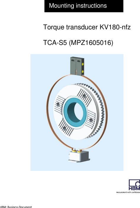 Hottinger Baldwin Messtechnik TCAS5 TCA Torquemeter User Manual