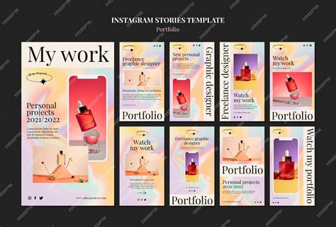 psd futuristic personal portfolio instagram stories template