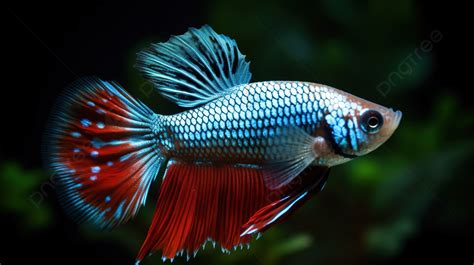 Pez Betta Rojo Y Azul