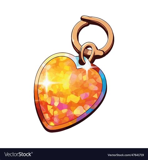 Golden Heart Necklace Royalty Free Vector Image