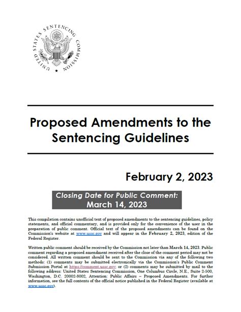 Proposed 2023 Amendments To The Federal Sentencing Guidelines United