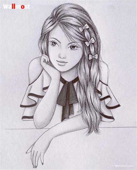 150 Beautiful Pencil Sketch Of Girls Wallmost