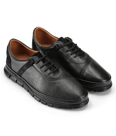 Men's Black Leather Casual Shoes