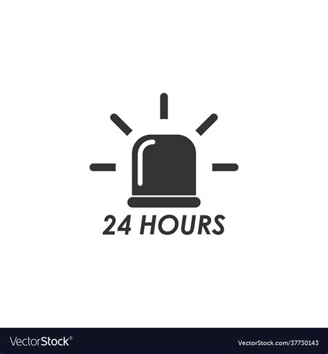 24 Hour Icon Logo Design Royalty Free Vector Image